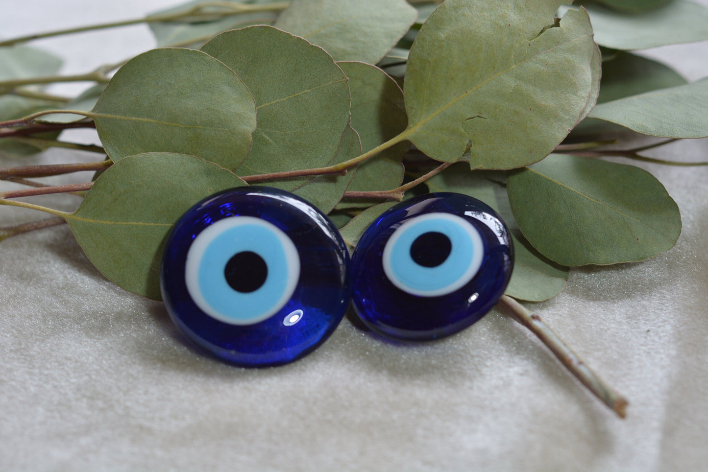 TWO Glass Evil Eye Magnets- Color Options!