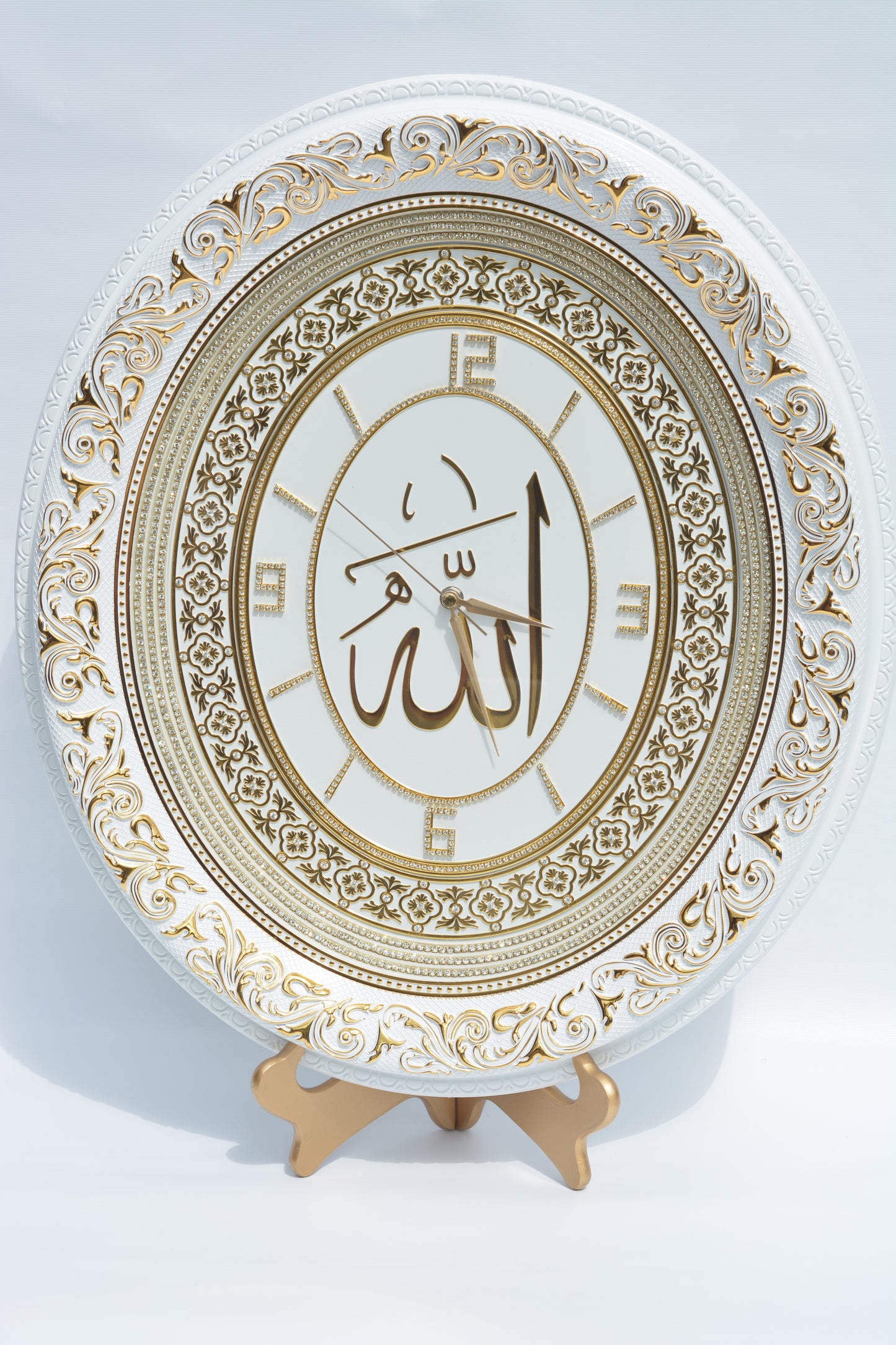 Islamic Oval Wall Clock Home Decor "Allah" Large (20.5"Wx23.6"L)
