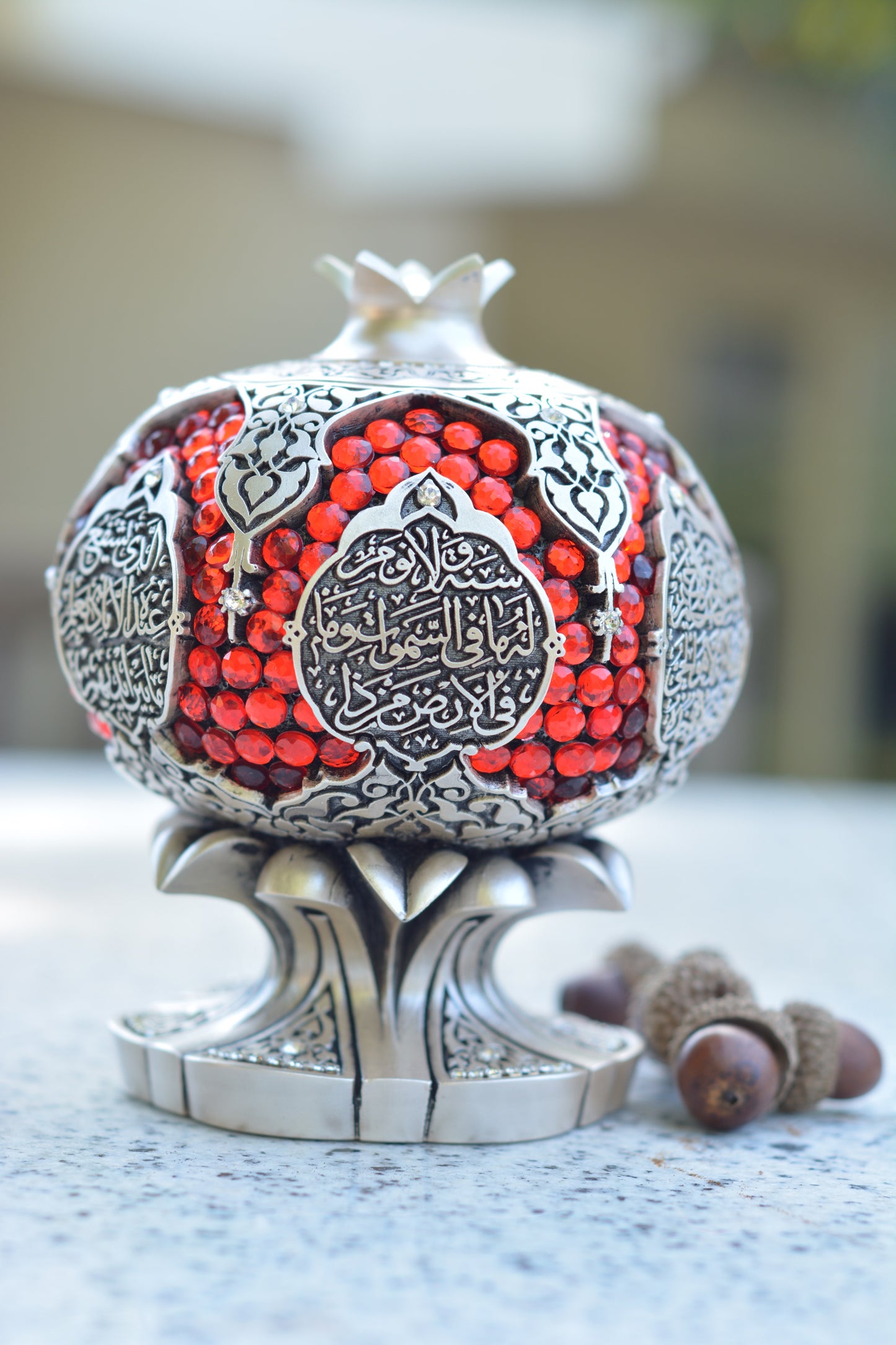 Crystal Pomegranate Islamic Home Decor Piece -5 x 4in