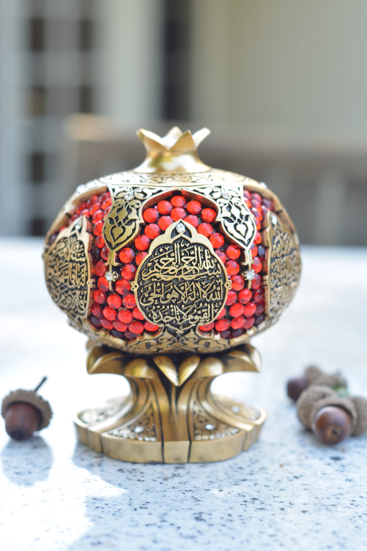 Crystal Pomegranate Islamic Home Decor Piece -5 x 4in