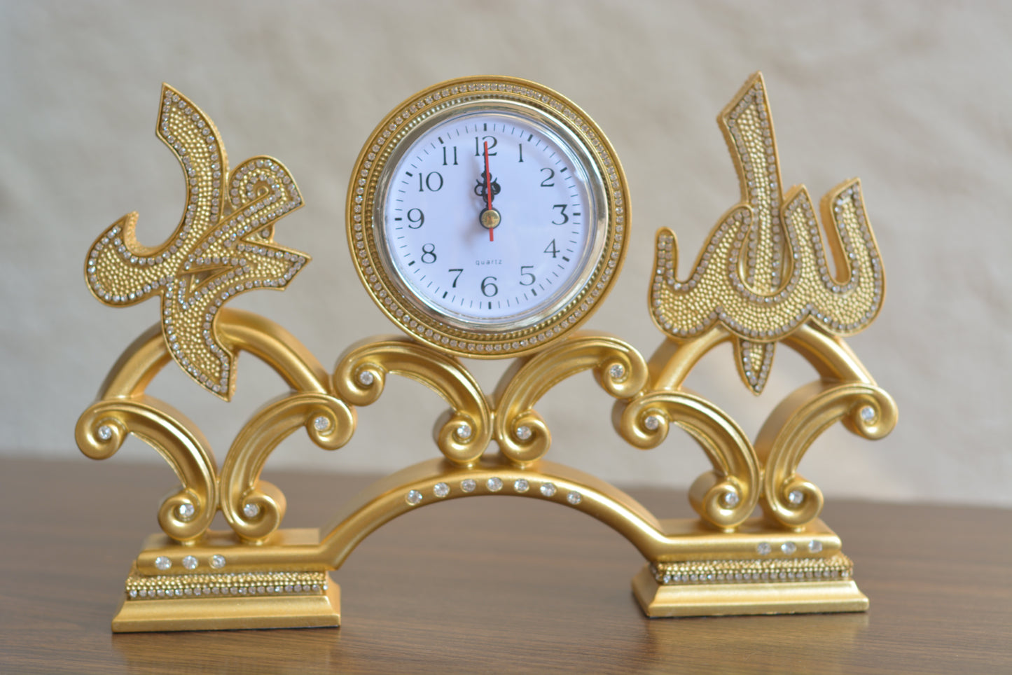 Jeweled Islamic Desk Clock-Allah/Muhammad