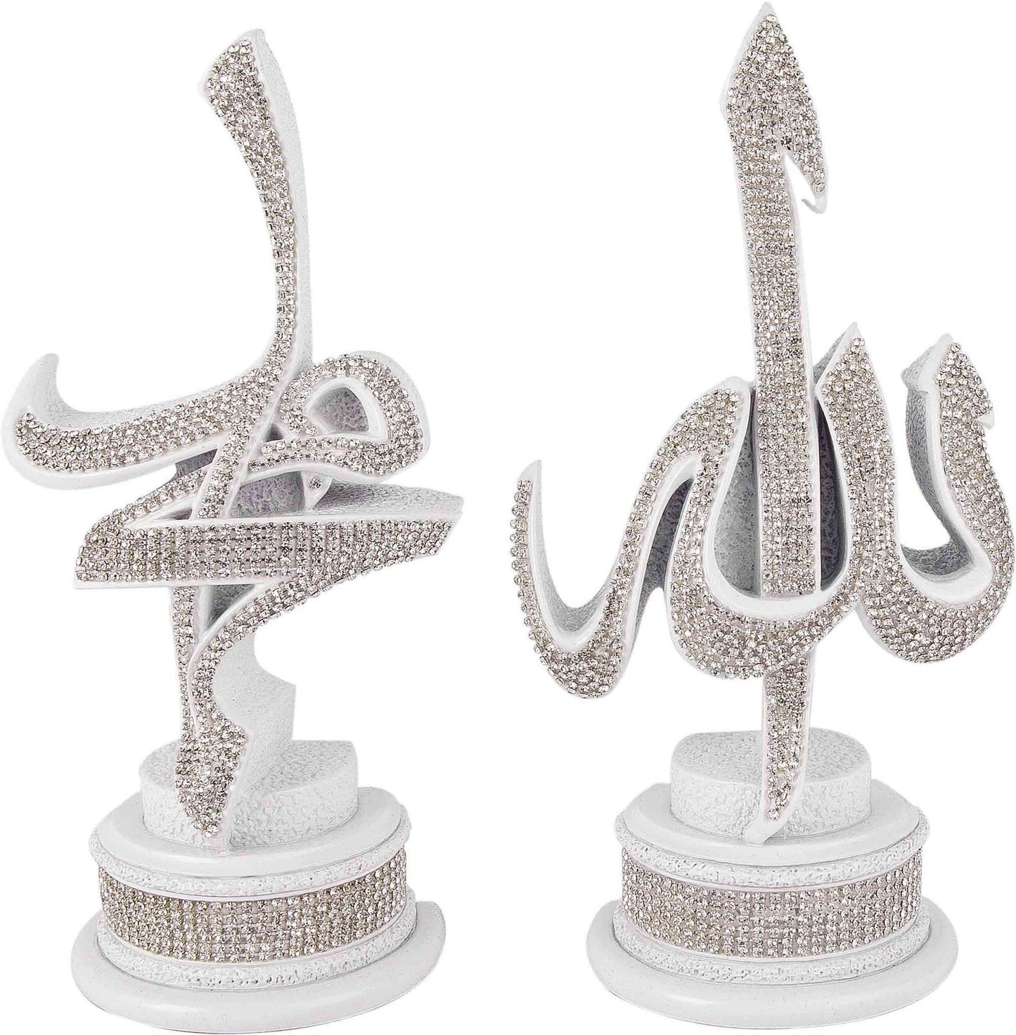 Allah & Muhammad 2 Piece Crystal Embellished Sculpture Set